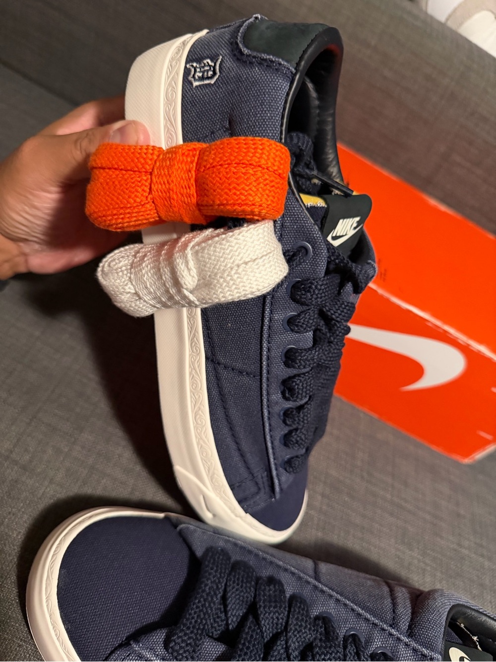Size 10.5 - Devin Booker x Nike Blazer Low Detroit Tigers Pack - College Navy - Picture 2 of 9